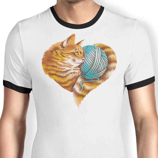Knitting Kitten Love - Ringer T-Shirt