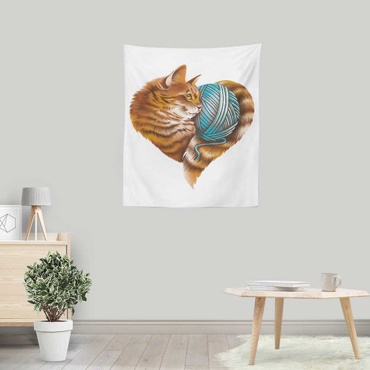 Knitting Kitten Love - Wall Tapestry