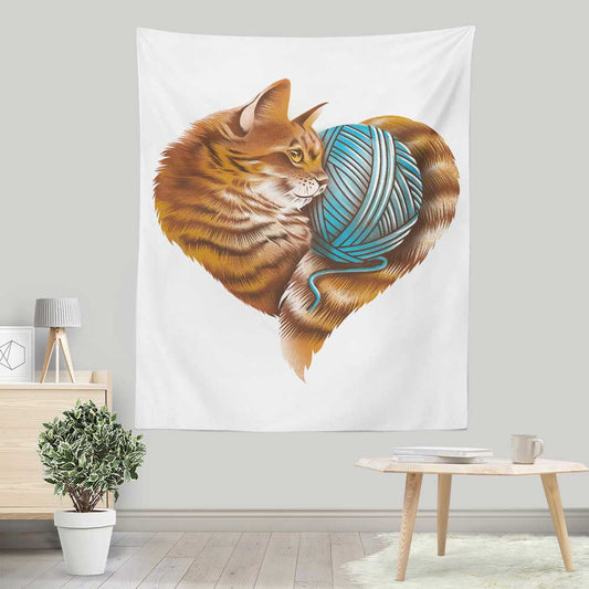 Knitting Kitten Love - Wall Tapestry