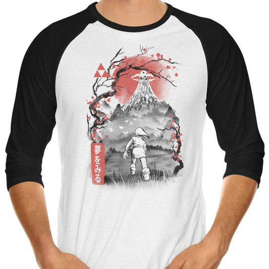 Koholint Sumi-e - 3/4 Sleeve Raglan T-Shirt