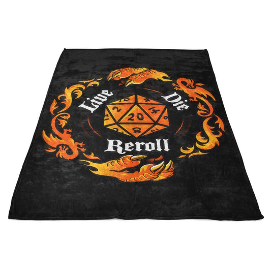 Live Die Reroll - Fleece Blanket