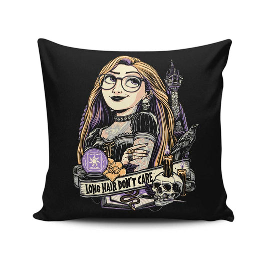 Long Hair, Don't Care - Throw Pillow