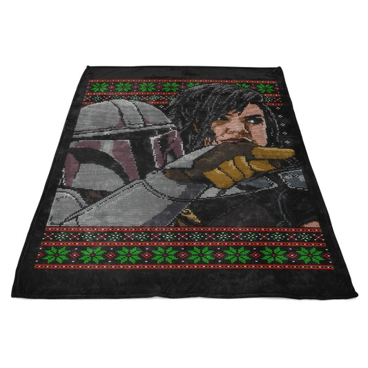 Mando Yelling Sweater - Fleece Blanket