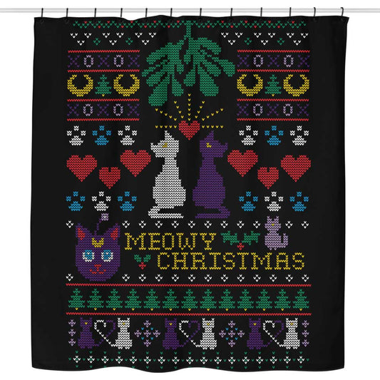 Meowy Christmas - Shower Curtain