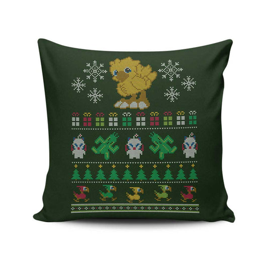 Merry Chocobo - Throw Pillow