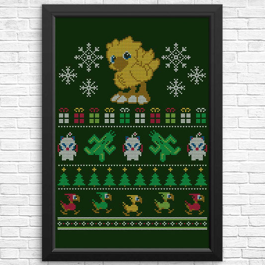 Merry Chocobo - Posters & Prints