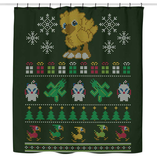 Merry Chocobo - Shower Curtain