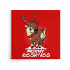 Merry Kiss My Deer - Canvas Print