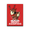 Merry Kiss My Deer - Canvas Print