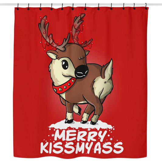 Merry Kiss My Deer - Shower Curtain