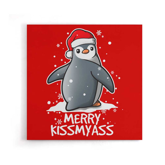 Merry Kiss My Penguin - Canvas Print