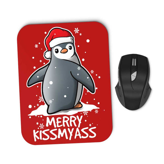 Merry Kiss My Penguin - Mousepad