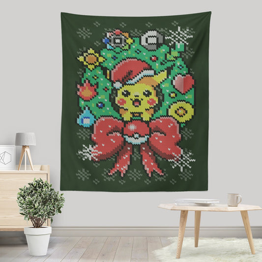 Merry Pika Christmas - Wall Tapestry