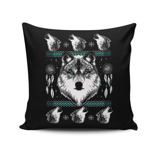 Merry Wolfmas - Throw Pillow