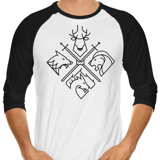 Minimal Thrones (Alt) - 3/4 Sleeve Raglan T-Shirt