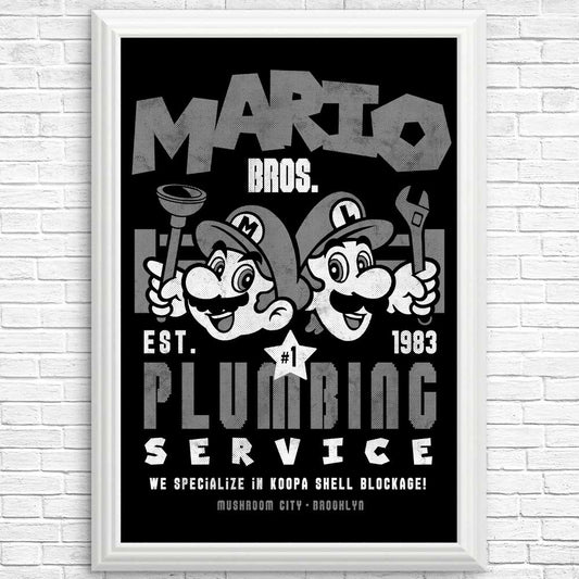 Mushroom Kingdom Plumbing Service - Posters & Prints