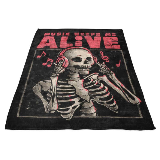 Music Keeps Me Alive - Fleece Blanket