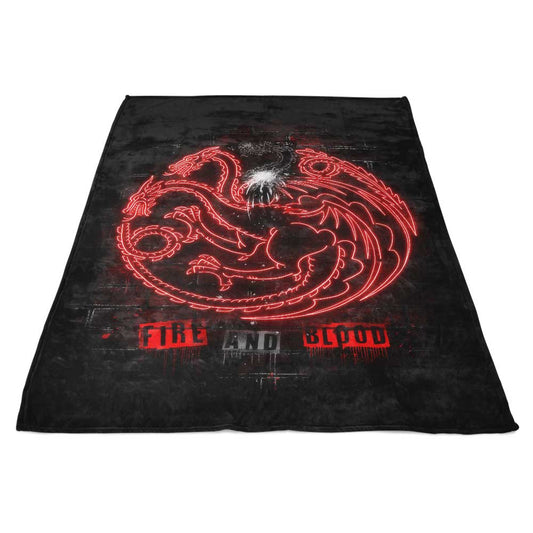 Neon Dragons - Fleece Blanket