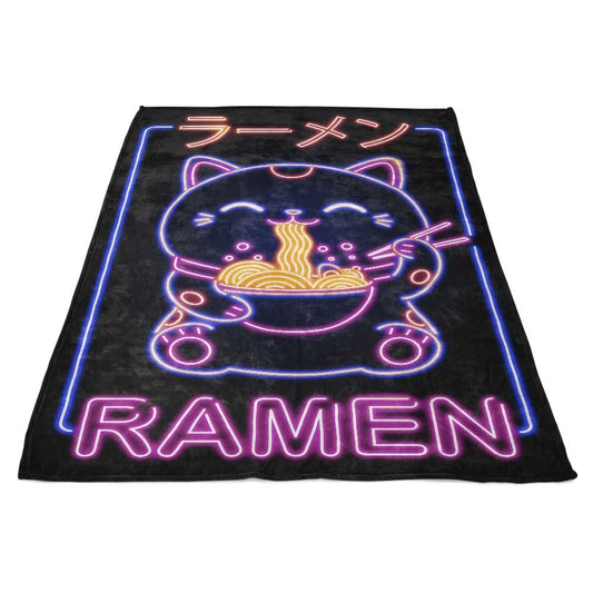 Neon Maneki-Neko - Fleece Blanket