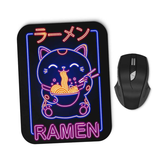 Neon Maneki-Neko - Mousepad