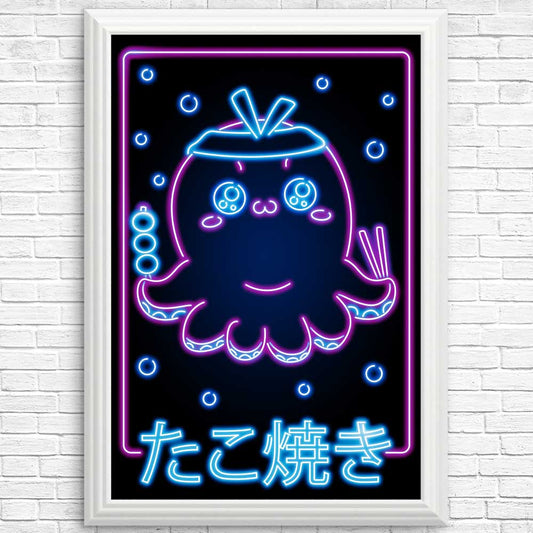 Neon Takoyaki - Posters & Prints