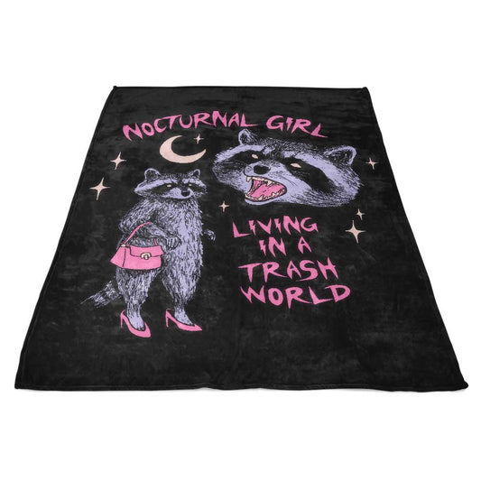 Nocturnal Girl - Fleece Blanket