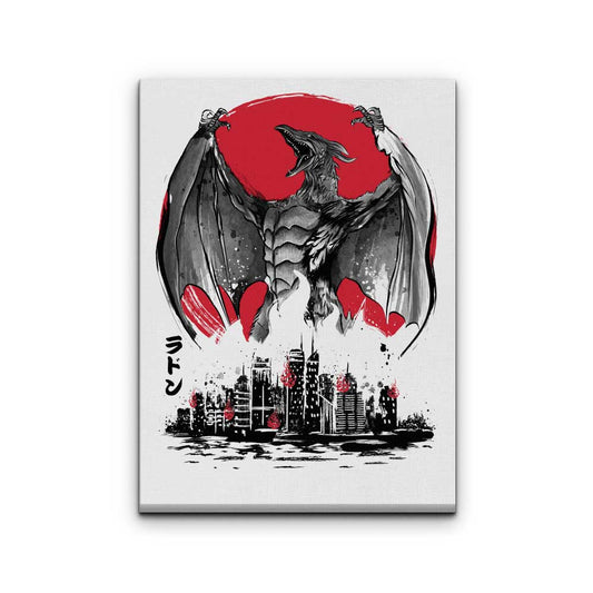Pteranodan Rising Sumi-e - Canvas Print