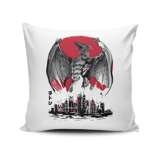 Pteranodan Rising Sumi-e - Throw Pillow