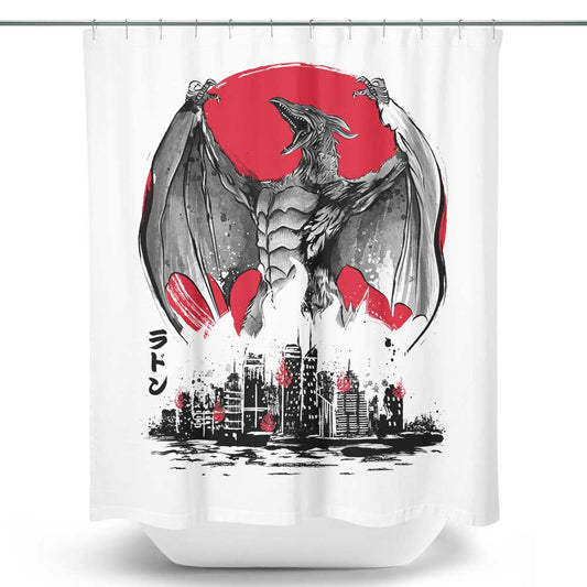 Pteranodan Rising Sumi-e - Shower Curtain