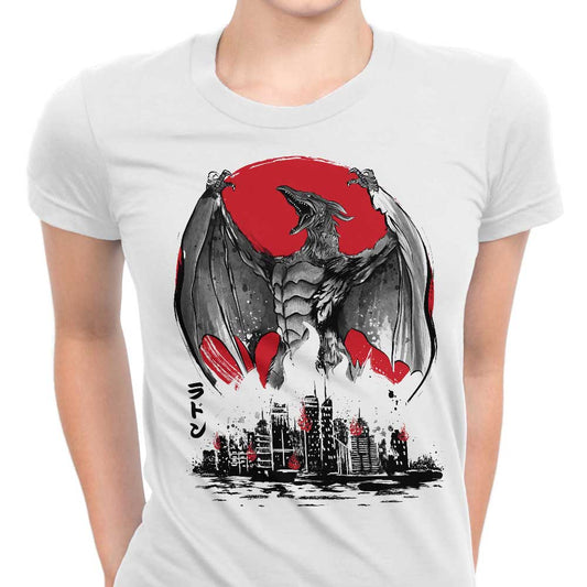 Pteranodan Rising Sumi-e - Women's Apparel