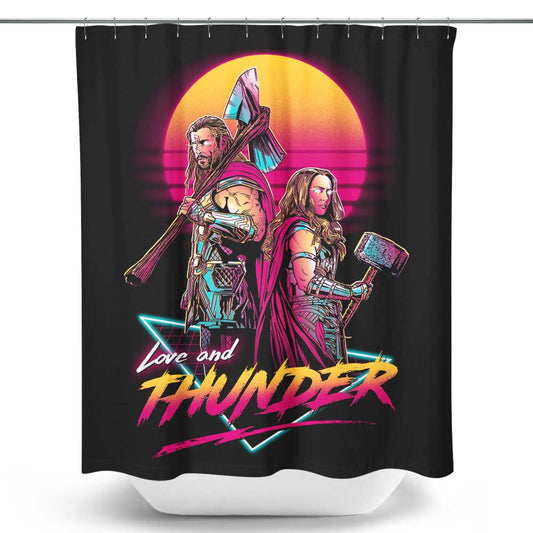 Retro Space Vikings - Shower Curtain