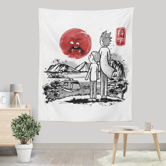 Screaming Red Sun - Wall Tapestry