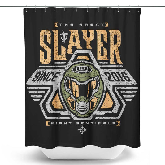 Space Slayer Marine - Shower Curtain