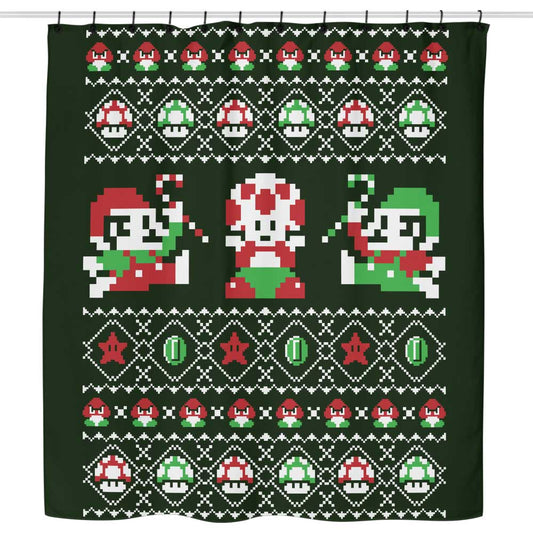 Super Christmas Bros. - Shower Curtain