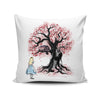 The Cheshire's Tree Sumi-e - Throw Pillow