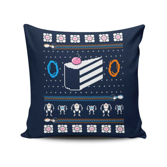 The Christmas Cake is a Lie - Throw Pillow