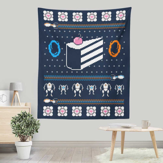 The Christmas Cake is a Lie - Wall Tapestry