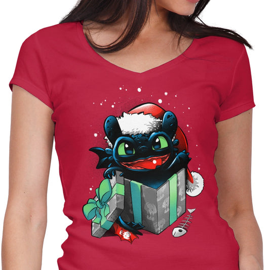 The Christmas Dragon - Women's V-Neck