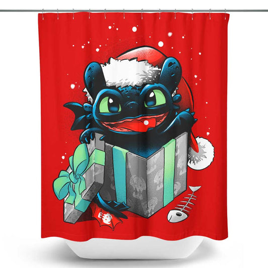 The Christmas Dragon - Shower Curtain