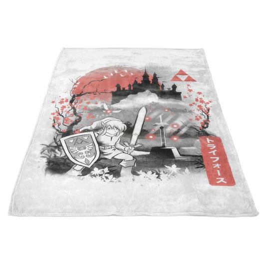The Past Sumi-e - Fleece Blanket