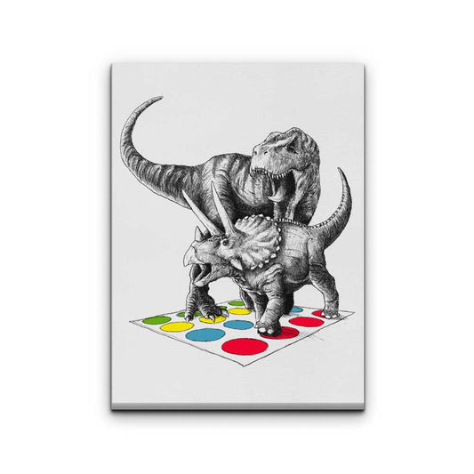 The Ultimate Dino Battle - Canvas Print