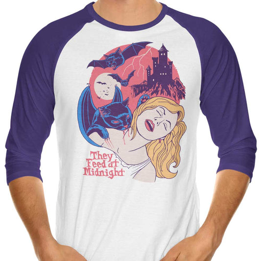 They Feed at Midnight - 3/4 Sleeve Raglan T-Shirt