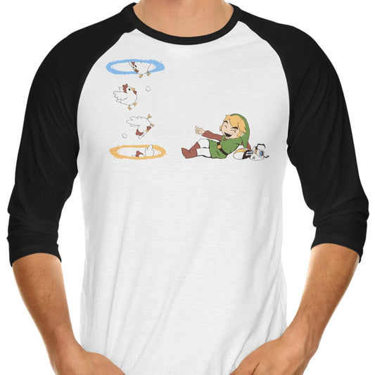 Thinking With Chickens - 3/4 Sleeve Raglan T-Shirt