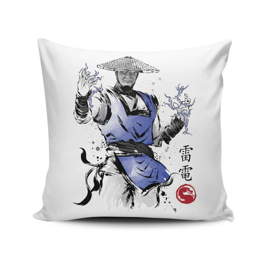 Thunder God Sumi-e - Throw Pillow