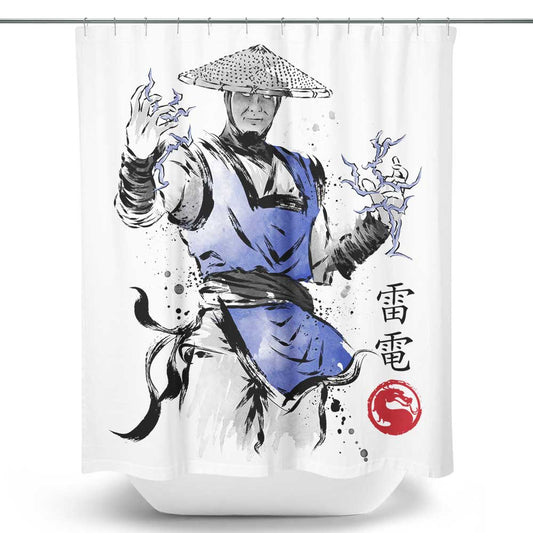 Thunder God Sumi-e - Shower Curtain