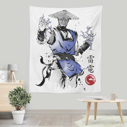Thunder God Sumi-e - Wall Tapestry