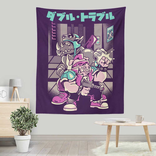 Trouble in Double - Wall Tapestry