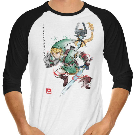 Twilight Watercolor - 3/4 Sleeve Raglan T-Shirt