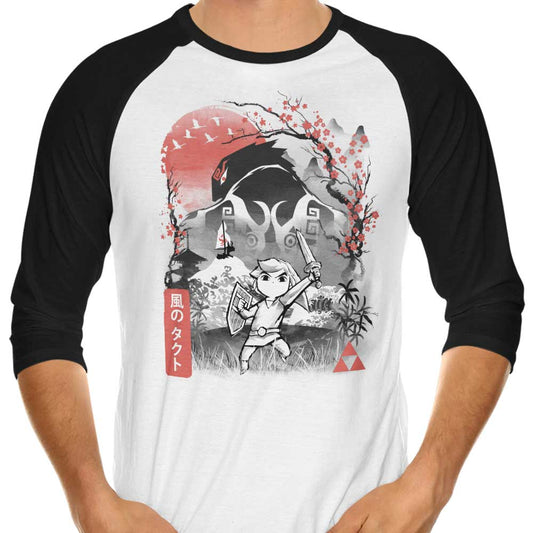 Waker Sumi-e - 3/4 Sleeve Raglan T-Shirt