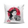 Warrior Princess Sumi-e - Throw Pillow